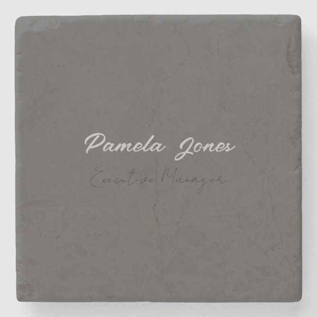Professional elegant modern minimalist add name stone coaster (Front)