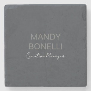 Professional elegant modern minimalist add name stone coaster