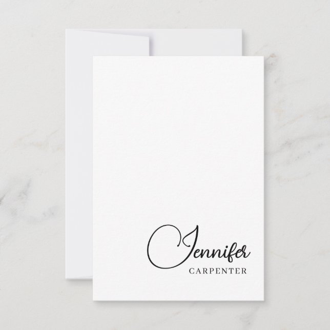Professional elegant modern minimalist add name thank you card (Front)