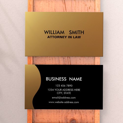 Professional Elegant Modern Minimalist Black Gold Business Card