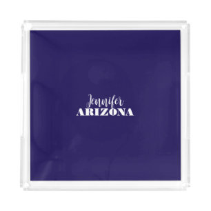 Professional elegant modern minimalist dark blue acrylic tray