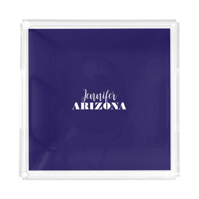 Professional elegant modern minimalist dark blue acrylic tray (Front)
