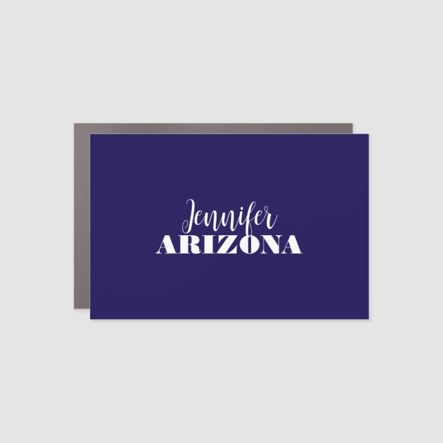 Professional elegant modern minimalist dark blue car magnet (Front)