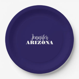 Professional elegant modern minimalist dark blue paper plates