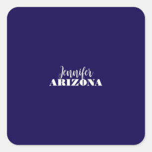 Professional elegant modern minimalist dark blue square sticker