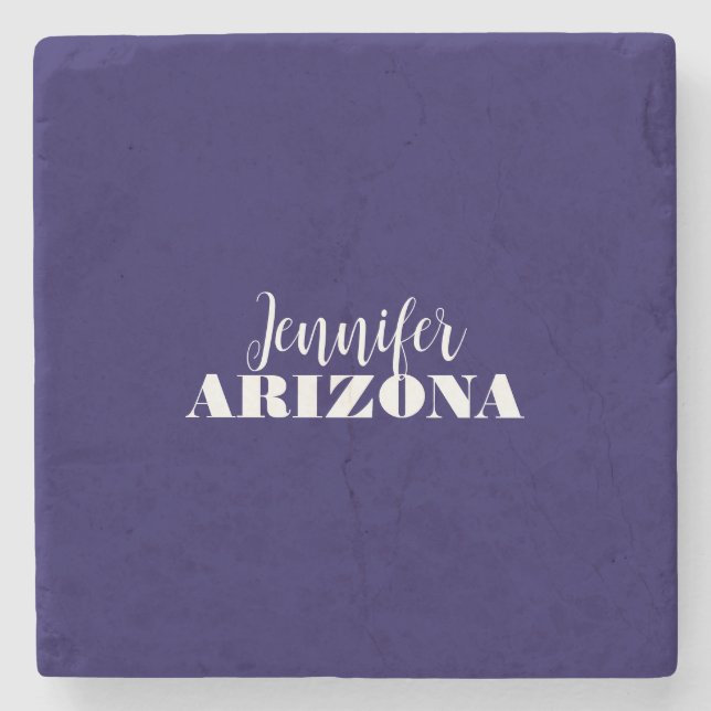 Professional elegant modern minimalist dark blue stone coaster (Front)