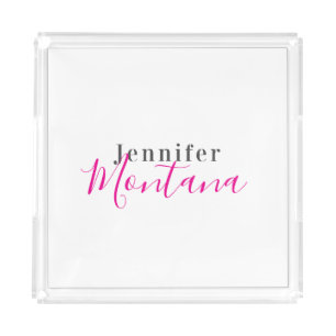 Professional elegant modern minimalist name acrylic tray
