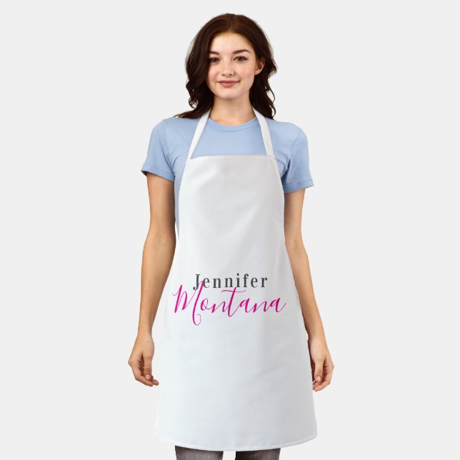 Professional elegant modern minimalist name apron (Worn)