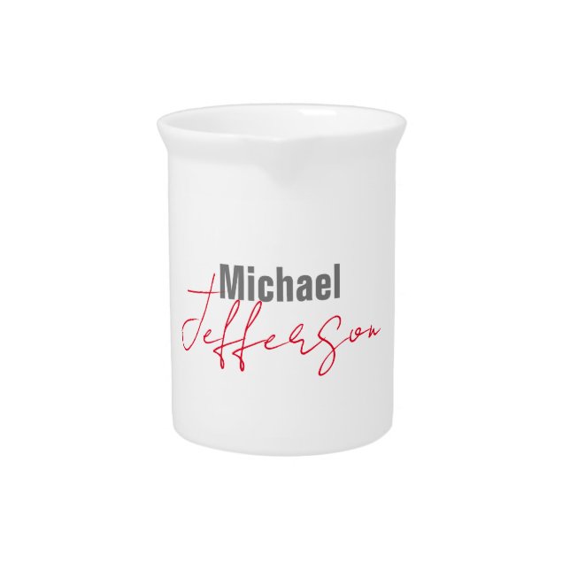 Professional elegant modern minimalist name beverage pitcher (Front)