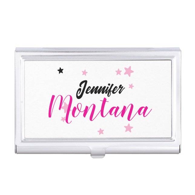 Professional elegant modern minimalist name business card case (Front)