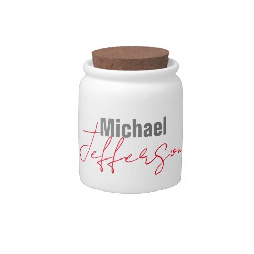Professional elegant modern minimalist name candy jar