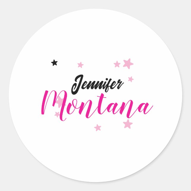 Professional elegant modern minimalist name classic round sticker (Front)