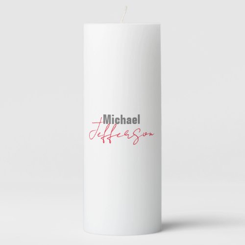 Professional elegant modern minimalist name pillar candle