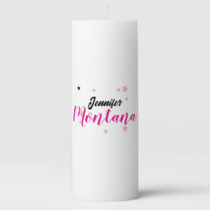 Professional elegant modern minimalist name pillar candle