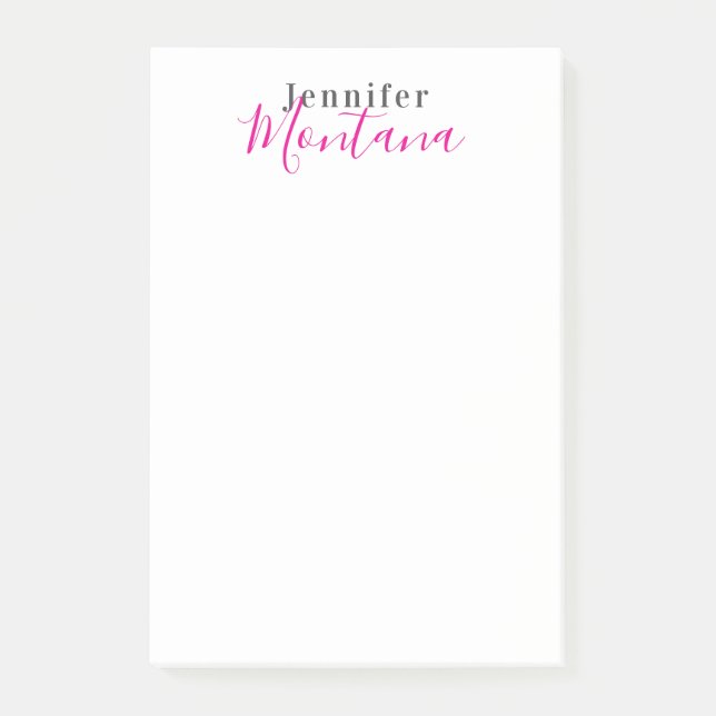 Professional elegant modern minimalist name post-it notes (Front)