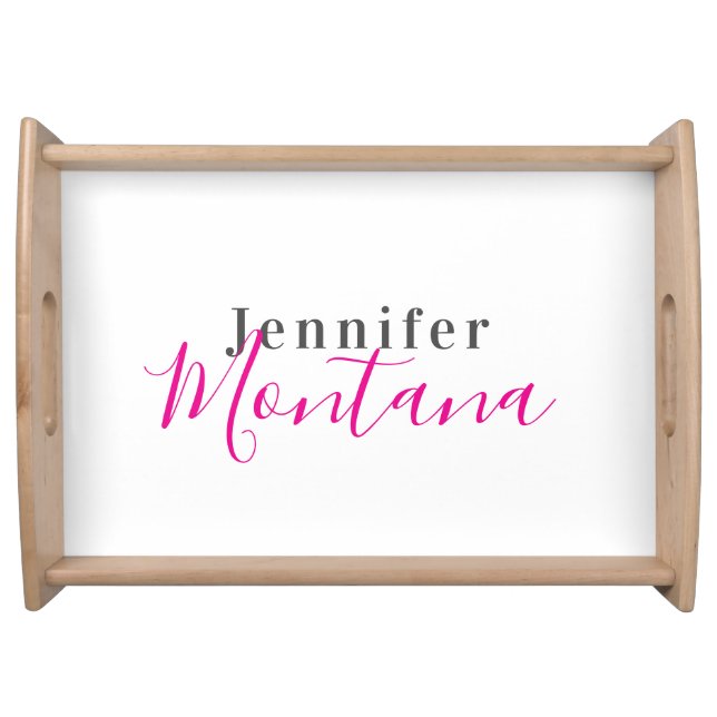 Professional elegant modern minimalist name serving tray (Front)