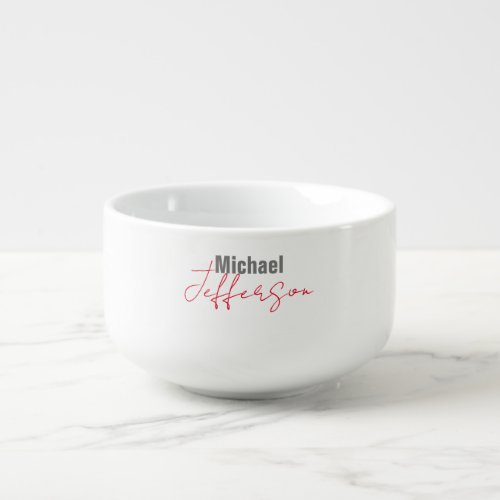 Professional elegant modern minimalist name soup mug