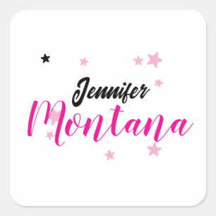 Professional elegant modern minimalist name square sticker