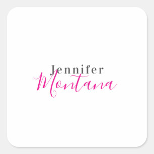 Professional elegant modern minimalist name square sticker