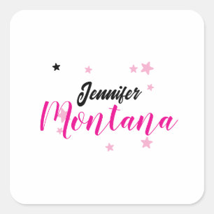 Professional elegant modern minimalist name square sticker