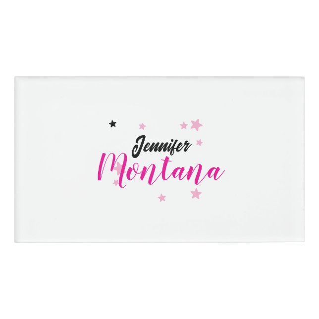Professional elegant modern minimalist name tag (Front)