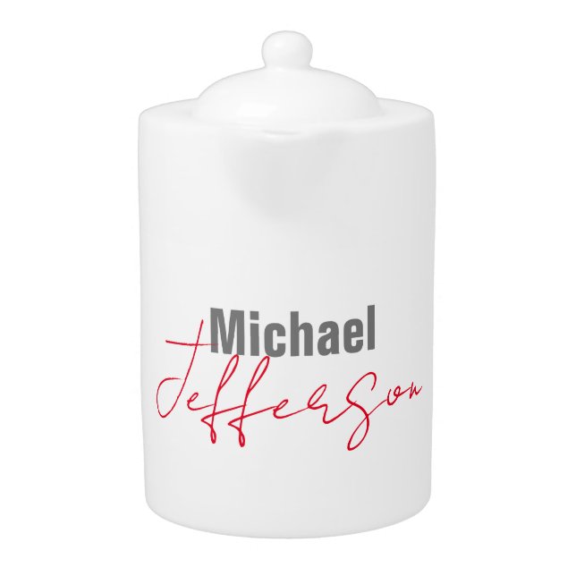 Professional elegant modern minimalist name teapot (Front)