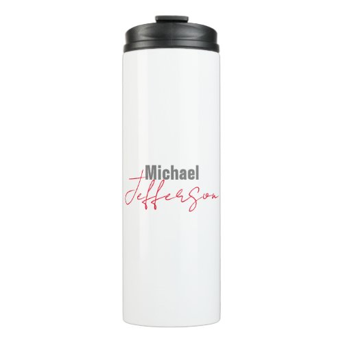 Professional elegant modern minimalist name thermal tumbler