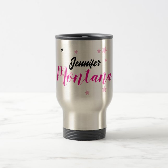 Professional elegant modern minimalist name travel mug (Center)