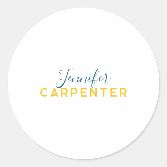 Professional elegant modern minimalist plain classic round sticker (Front)