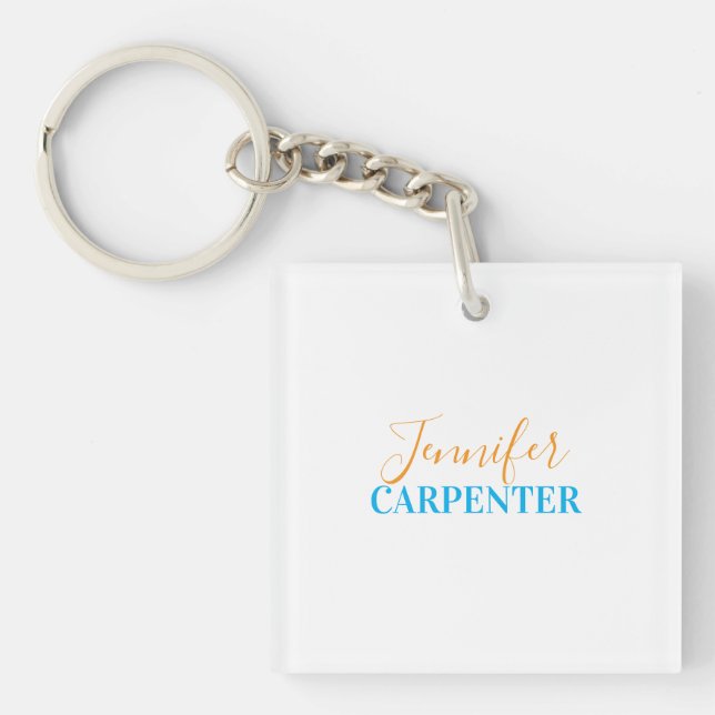 Professional elegant modern minimalist plain  keychain (Front)