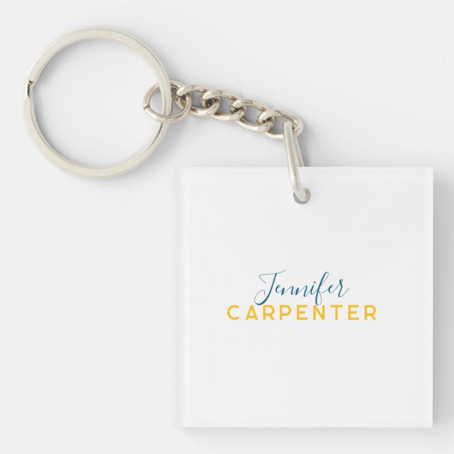Professional elegant modern minimalist plain keychain (Front)