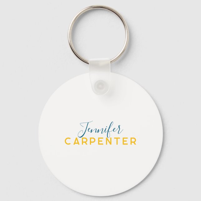 Professional elegant modern minimalist plain keychain (Front)
