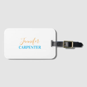 Professional elegant modern minimalist plain  luggage tag