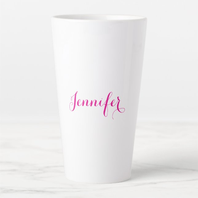 Professional elegant modern minimalist plain name latte mug (Front)
