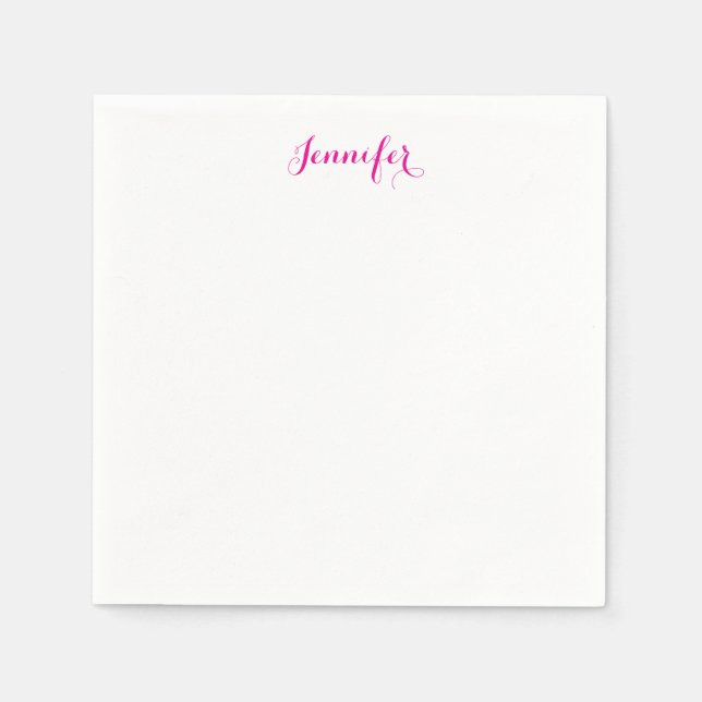 Professional elegant modern minimalist plain name napkins (Front)