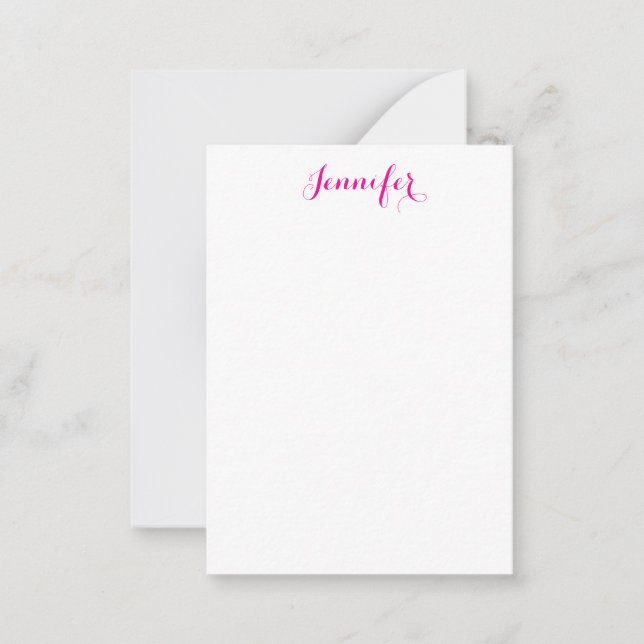 Professional elegant modern minimalist plain name note card (Front)