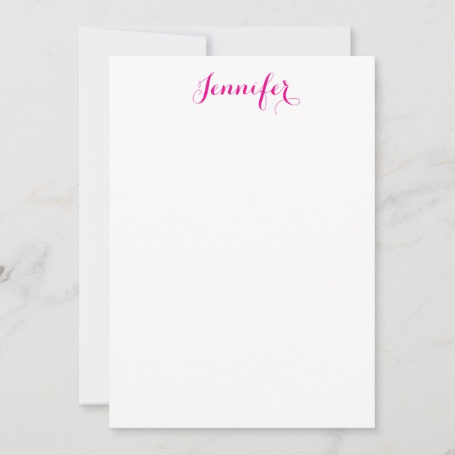 Professional elegant modern minimalist plain name note card (Front)