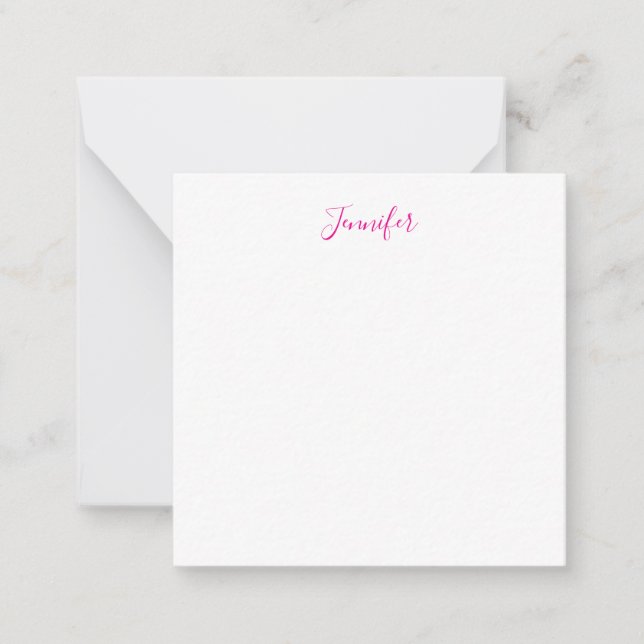 Professional elegant modern minimalist plain name note card (Front)