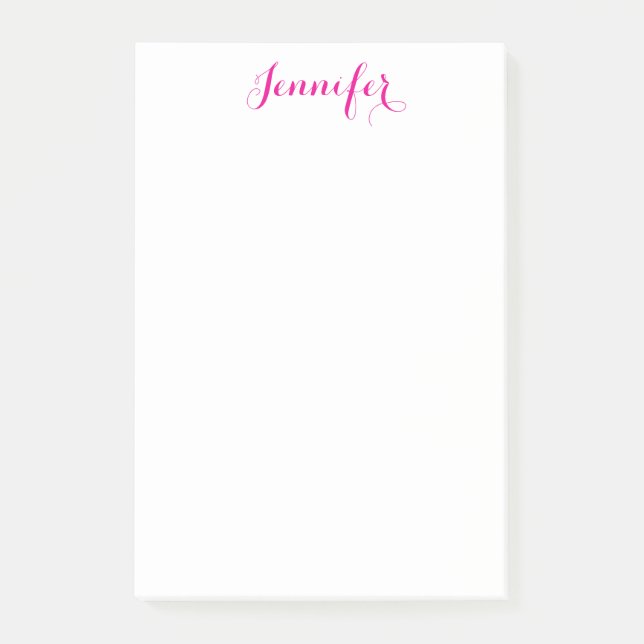 Professional elegant modern minimalist plain name post-it notes (Front)