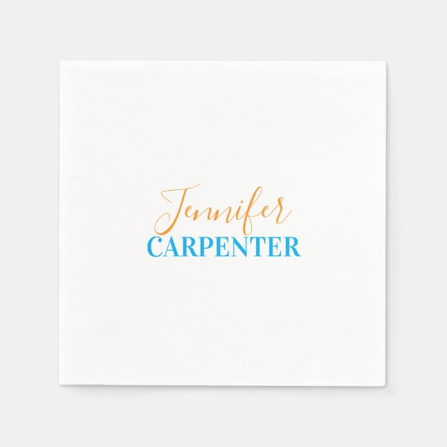 Professional elegant modern minimalist plain  napkins (Front)