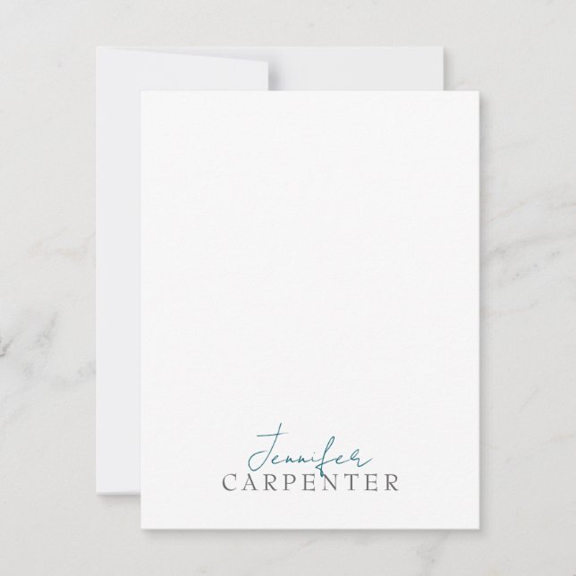 Professional elegant modern minimalist plain note card (Front)