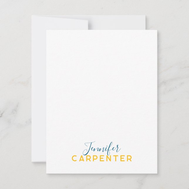 Professional elegant modern minimalist plain note card (Front)