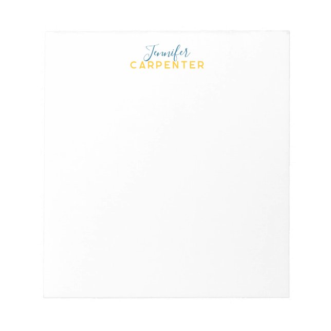 Professional elegant modern minimalist plain notepad (Front)