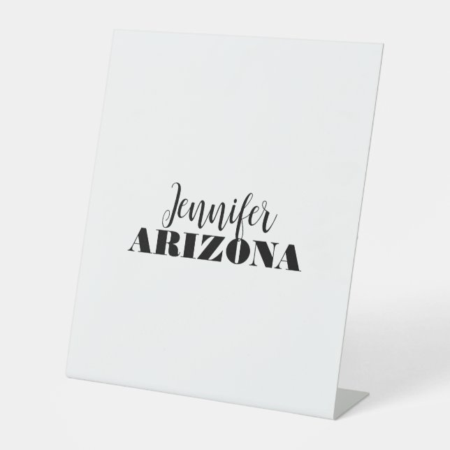 Professional elegant modern minimalist plain pedestal sign (Front)