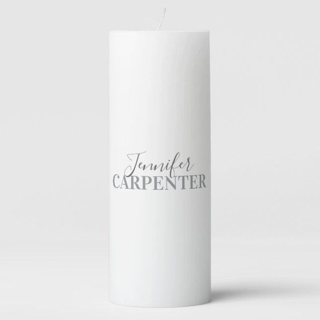 Professional elegant modern minimalist plain pillar candle (Front)