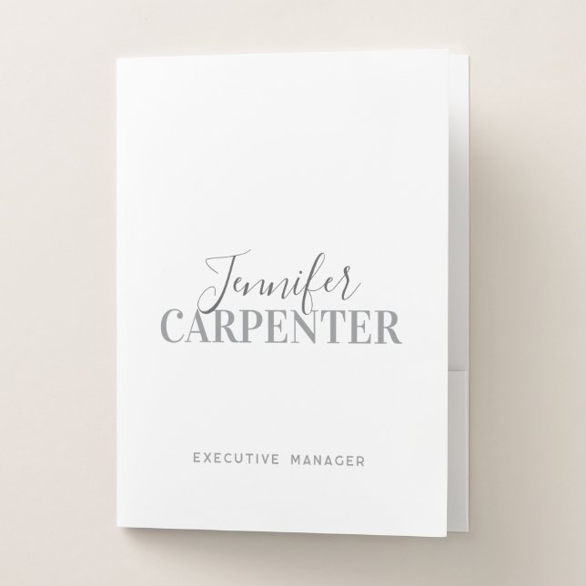 Professional elegant modern minimalist plain pocket folder (Front)