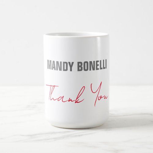 Professional elegant modern minimalist thank you coffee mug