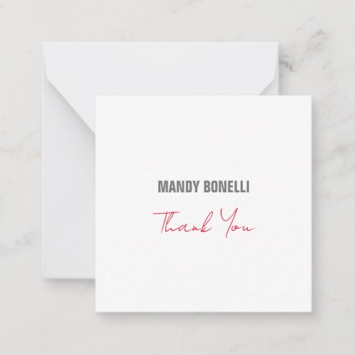 Professional elegant modern minimalist thank you note card