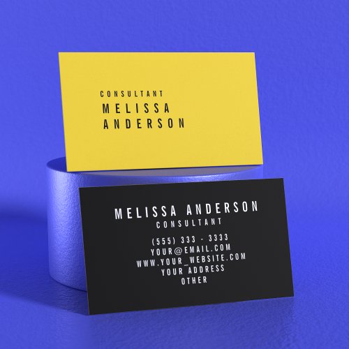 Professional Elegant Modern Minimalist Yellow Business Card