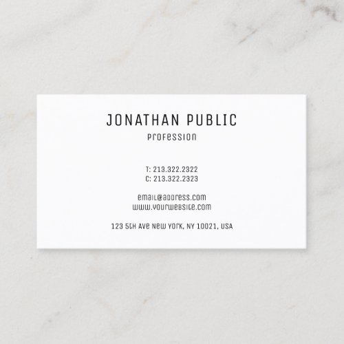Professional Elegant Modern Minimalistic Template Business Card